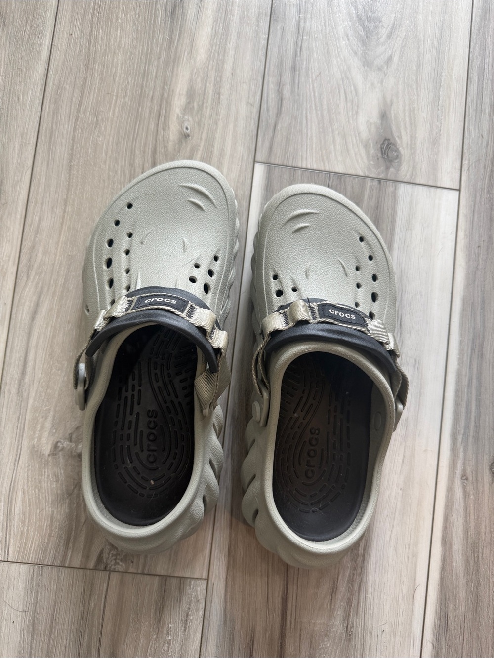 CROCS Kids Sage Green Clog with Camouflage Strap